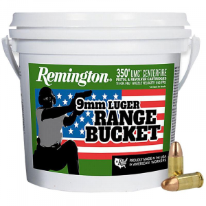 Remington UMC "Range Bucket" Ammunition 9mm Luger 115 gr MC 1145 fps 350/ct