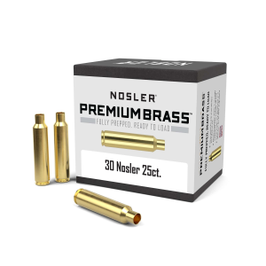 Nosler Unprimed Brass Rifle Cartridge Cases 25/ct .30 Nosler