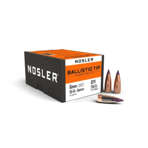 Nosler Ballistic Tip Varmint Bullets 6mm .243" 55 gr SBT-SB 250/ct