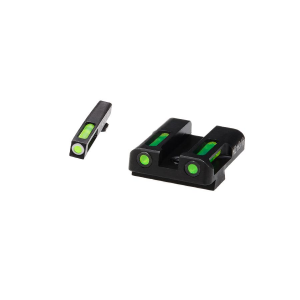 HIVIZ LiteWave H3 sight Green LitePipe/White front ring fits Glock Models Chambered in 9mm Luger, 40 S&W, and .357 Sig