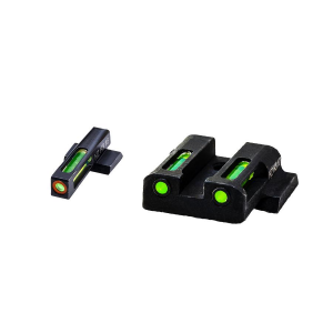 HIVIZ LiteWave H3 sight Green LitePipe/Orange front ring fits S&W Shield models