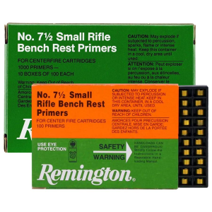 Remington Remington Centerfire Primers-7-1/2 Small Rifle BR 1000/ct - $59.99 at Natchez Shooting & Outdoors