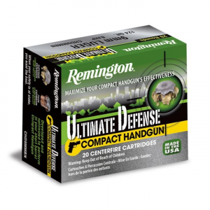 Remington Ultimate Defense Handgun Ammunition .380 ACP 102 gr BJHP 815 fps 20/ct