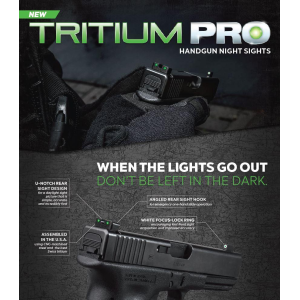 Truglo Truglo Tritium Pro Night Sights Fit Kahr Arms K, MK, P, PM, T&TP Models with New Dovetail (Post-2004) - Front Outline White/Rear Green - $59.99 at Natchez Shooting & Outdoors