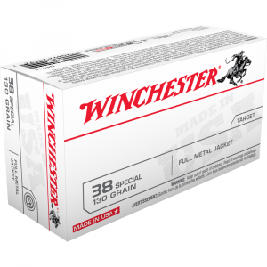 Winchester USA Handgun Ammunition .38 Spl 130 gr FMJ 50/ct