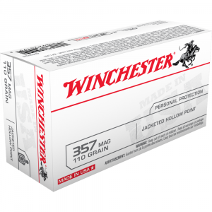 Winchester USA Handgun Ammunition .357 Mag 110 gr JHP 50/ct