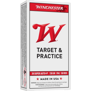 Winchester Winchester USA Handgun Ammunition .38 Super (+P) 130 gr FMJ 50/ct - $36.49 at Natchez Shooting & Outdoors