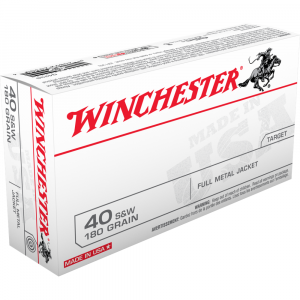 Winchester USA Handgun Ammunition .40 S&W 180 gr. FMJ 1020 fps 50/ct