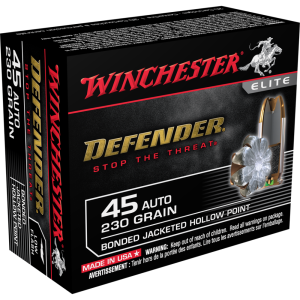 Winchester Winchester PDX1 Defender Handgun Ammunition .45 ACP 230 gr. JHP 920 fps 20/ct - $41.99 at Natchez Shooting & Outdoors