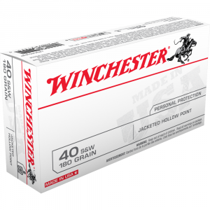 Winchester USA Handgun Ammunition .40 S&W 180 gr. JHP 1010 fps 50/ct