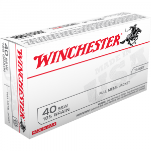 Winchester USA Handgun Ammunition .40 S&W 165 gr. FMJ 1060 fps 50/ct