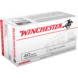 Winchester USA Handgun Ammunition .40 S&W 165 gr. FMJ 1060 fps 100/ct
