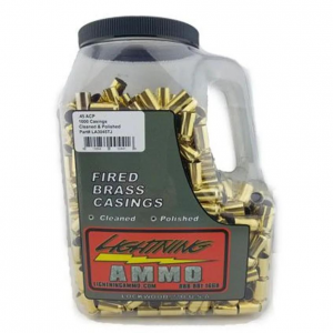 Lightning Ammo Reman. Cleaned & Polished Brass .45 ACP 500/ct Jug (Mixed Primer Size)