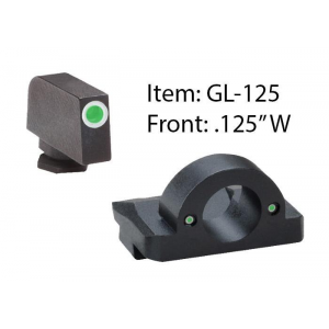AmeriGlo Ghost Ring Night Sight Set For Select Glocks / Front Tritium - Green - Front Outline - White / Rear Tritium - Green