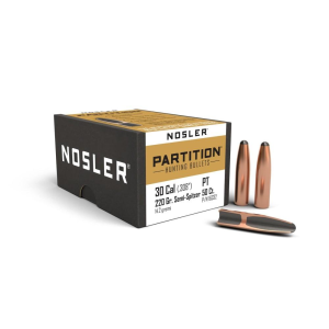 Nosler Nosler Partition Rifle Bullets .30 cal .308" 220 gr SEMI-SPT 50/ct - $84.99 at Natchez Shooting & Outdoors