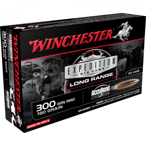 Winchester Expedition Big Game Long Range Rifle Ammunition .300 Win Mag Expedition 190gr. AB 2900 fps 20/ct