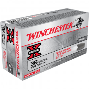 Winchester Super-X Handgun Ammunition .38 Spl 158 gr. LSWC 755 fps 50/ct