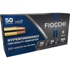 Fiocchi Extrema Handgun Ammunition .25 ACP 35 gr XTP 900 fps 50/box