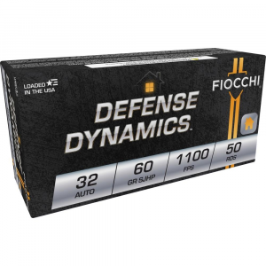 Fiocchi Pistol Shooting Dynamics Handgun Ammunition .32 ACP 60 gr JHP 1100 fps 50/box