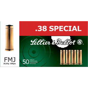 Sellier & Bellot Pistol & Revolver Ammo .38 Special 158 gr FMJ 50/Box