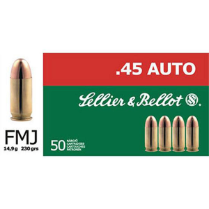 Sellier & Bellot Pistol & Revolver Ammo .45 Gap 230 gr FMJ 50/Box
