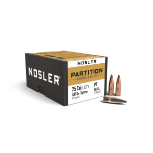 Nosler Nosler Partition Rifle Bullets .25 cal .257" 100 gr SPT 50/ct - $67.49 at Natchez Shooting & Outdoors