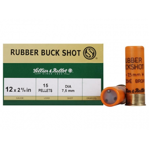 Sellier & Bellot Shotgun Ammunition 12 ga 2 5/8"  15 plts Rubber  - 25/box