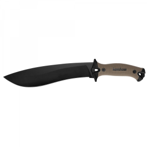 Kershaw Camp 10 Fixed Machete Knife 10" Recurve Blade Tan and Black