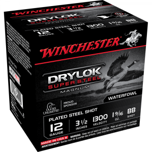 Winchester Super-X Drylok Super Steel Shotshells 12 ga 3-1/2" 1-9/16 oz 1300 fps #BB 25/ct