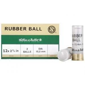 Sellier & Bellot Rubber Buckshot 12 ga 2-3/4" 2 ball Rubber 25/ct