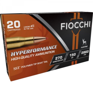 Fiocchi Hyperformance Hunt Rifle Ammunition .270 Win 150 gr SST 2860 fps 20/ct