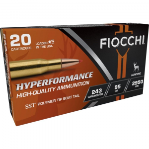 Fiocchi Hyperformance Hunt Rifle Ammunition .243 Win 95 gr SST 2950 fps 20/ct