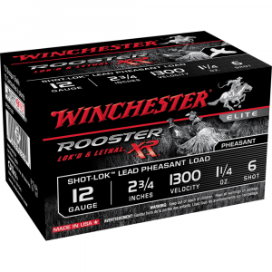 Winchester Rooster XR Shot-Lok Shotshells 12 ga 3" 1-1/4 oz #6 15/ct