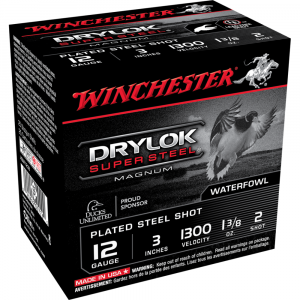 Winchester Super-X Drylok Super Steel Shotshells 12 ga 3" 1-3/8 oz 1375 fps #2 25/ct
