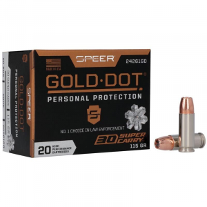 Speer Gold Dot Handgun Ammunition .30 SC 115gr HP 1150 fps 20/ct