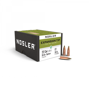 Nosler E-Tip Lead Free Rifle Bullets .22LR .224" 55gr SPTZ E-Tip 50/ct