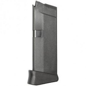 Glock Factory Original Glock 43 Magazine w/EXT Finger Black Polymer Rest 9mm Luger 6/rd Pkg'd