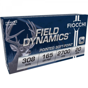 Fiocchi Field Dynamics Rifle Ammunition .308 Win. 165 gr PSP 2700 fps 20/ct