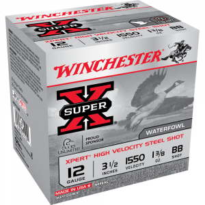 Winchester Xpert High Velocity Steel Shotshells 12 ga 3-1/2" 1-3/8 oz 1550 fps #BB 25/ct
