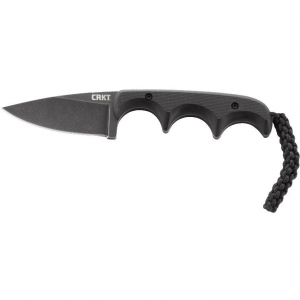 CRKT Minimalist Black Fixed Knife 2-1/8" Drop Point Blade Black