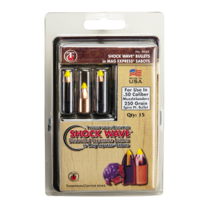 Thompson Center Shockwave Spire Point Polymer Tip Bullets .50 cal Sabot 250gr 30/ct