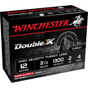 Winchester Double X Turkey Load Shotshells 12 ga 3.5" MAX 2 oz #4 1300 fps 10/ct