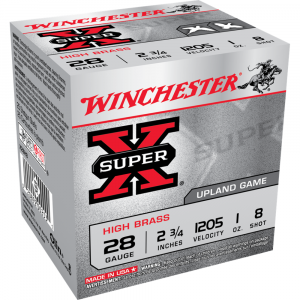 Winchester Super-X Game Shotshells 28 ga 2-3/4" 1 oz 1205 fps #8 25/ct