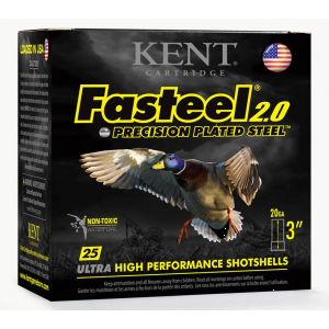 Kent Fasteel 2.0 Shotshells 20 ga 3" 7/8oz 1550 fps #4 25/ct