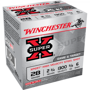 Winchester Xpert Steel Shotshells 28 ga 2-3/4" 5/8 oz 1300 fps #6 25/ct