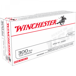 Winchester USA Rifle Ammunition .300 AAC Blackout 125 gr. FMJ 2185 fps 20/ct