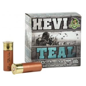 Hevi-Shot Hevi-Teal Shotshells 12 ga 2 -3/4" 1-1/8 oz 1500 fps #6 25/ct