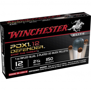 Winchester Supreme Elite PDX1 Personal Defense Shotshells 12 ga 2-3/4" 1 Slug 1150 fps #00 10/ct