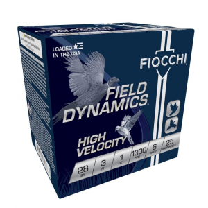 Fiocchi High Velocity Shotshells 28 ga 3" 1 oz 1300 fps #6 25/ct