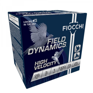 Fiocchi High Velocity Shotshells 28 ga 3" 1 oz 1300 fps #7.5 25/ct